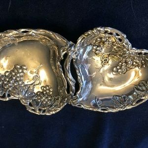Vintage Godinger Silver Plated Double Heart Dish